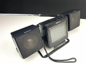 【SEIKO】ポータブルテレビ LVD-103 カラーテレビ スタンド スピーカー付 レトロ