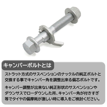 日産 マイクラC＋C K12 キャンバーボルト M12 2本セット ±1.75° 強度区分12.9 新品 キャンバー調整 偏芯_画像2