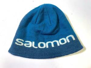 SALOMON サロモン ニット帽 ビーニー スキー スノーボード 帽子 ニットキャップ ブルー系 57/58cm/HM