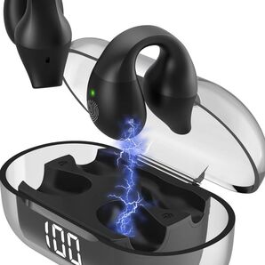 Bluetooth5.3 ワイヤレスイヤホン 軽量 左右 ブルートゥース イヤホン ブラック