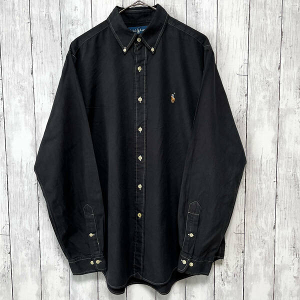 ラルフローレン Ralph Lauren CLASSIC FIT 長袖シャツ メンズ ワンポイント コットン100% サイズ16 Lサイズ 5‐137