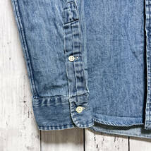 ラルフローレン Ralph Lauren SLIM FIT デニムシャツ 薄手 長袖シャツ メンズ ワンポイント コットン100% Sサイズ 5‐157_画像6