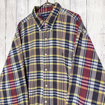 ラルフローレン Ralph Lauren チェックシャツ 長袖シャツ メンズ ワンポイント コットン100% XXLサイズ 5‐171_画像3