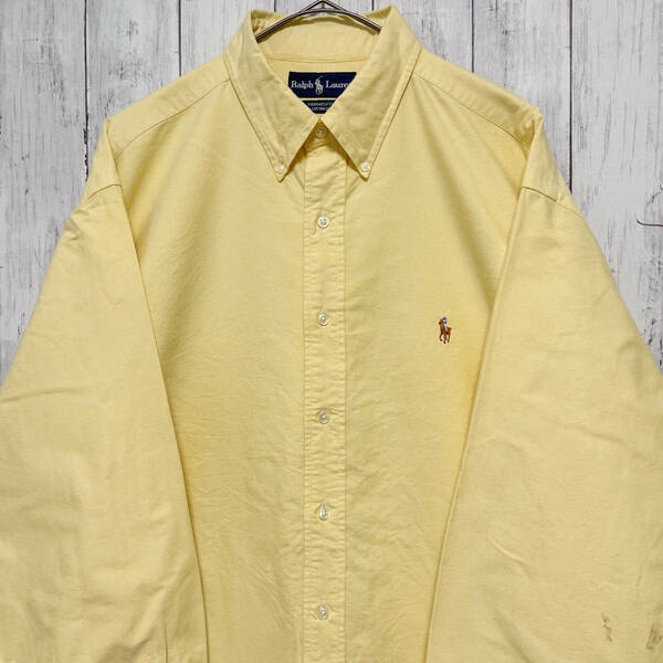 ラルフローレン Ralph Lauren YARMOUTH OXFORD 長袖シャツ メンズ ワンポイント コットン100% サイズ17 XLサイズ 5‐180