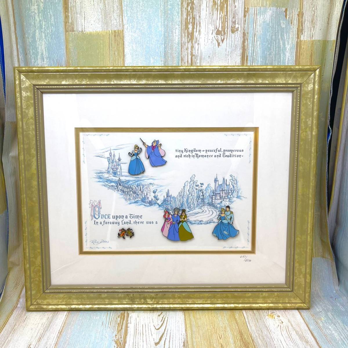 Limited item★Cinderella 50th Anniversary Prince Fairy Godmother Castle Mouse★Model Sheet Pin Badge Pin Badge★Picture Painting Frame, antique, collection, disney, others
