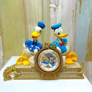 限定1934体 レア★ドナルド ダック Donald Duck クラシック 生誕 65周年記念 懐中時計 陶器製 舵 船長 フィギュア★ディズニー Disney TDLの画像2