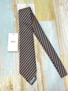  new goods * ARMANI COLLEZIONI Armani koretso-ni* necktie black black gray orange stripe * Italy made silk made silk 