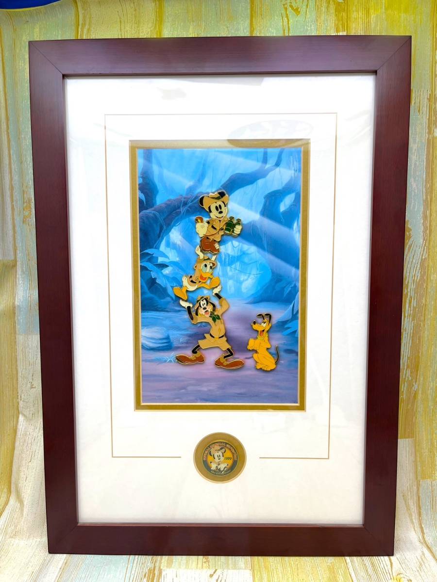 1999年 限定品 レア★ミッキーマウス ドナルド グーフィー プルート 額縁 絵画 メダル★ディズニー Disney TDL ピンバッジ ピンバッチ, アンティーク, コレクション, ディズニー, その他