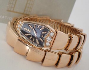  burnishing settled beautiful goods BVLGARY 18 pure gold K18PG diamond bangle watch clock cell pen titubo rental spigaSPP26G K18PG