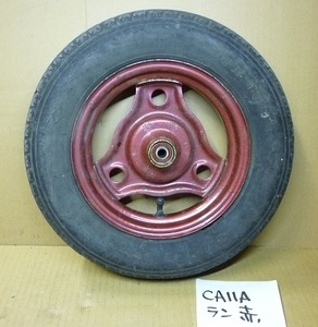 CA11A 蘭 Fホイールタイヤ　エア漏れあり　(検 スズキ ラン suzuki 赤 フロント front wheel