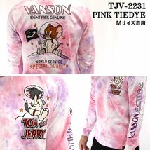 VANSON LEATHERS × TOM & JERRY トム アンド ジェリー 【定価\9500】 ロンTEE TJV-2231 PINK サイズ XL_画像2