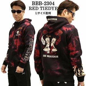 The BRAVE-MAN × BETTY BOOP ベティ ブープ 【定価￥15800】 ZIPパーカー BBB-2304 RED サイズ S