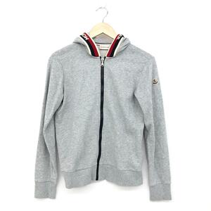 ◆MONCLER モンクレール ジップアップパーカー サイズ14◆E19548415605 グレー 綿100% キッズ トップス 子供服 ロゴフード