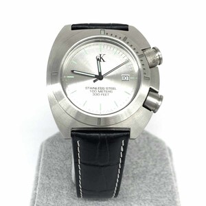 良好◆CALVIN KLEIN カルバンクライン 腕時計 クオーツ◆K10121 シルバーカラー×ブラック メンズ ウォッチ watch