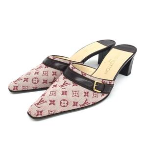 未使用品◆LOUIS VUITTON ルイヴィトン モノグラム・ミニ パンプス 35 1/2◆ レッド キャンバス レディース 靴 シューズ shoes