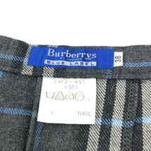 良好◆BURBERRY BLUE LABEL バーバリーブルーレーベル プリーツ巻きスカート 38◆ グレー ウール100％ レディース チェック柄 ボトムス_画像6