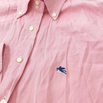 ◆ETRO エトロ 長袖シャツ サイズ42◆ ピンク コットン100％ 綿 レディース ボタンダウン トップス ブラウス イタリア製_画像3