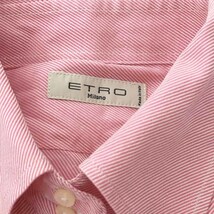 ◆ETRO エトロ 長袖シャツ サイズ42◆ ピンク コットン100％ 綿 レディース ボタンダウン トップス ブラウス イタリア製_画像5
