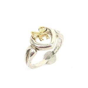 ◆TIFFANY&Co. ティファニー SVリング #9◆ シルバーカラー 925×750 ハートリボン コンビ レディース 指輪 ring accessory アクセサリー