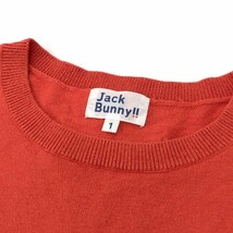 ◆Jack Bunny by PEARLY GATES ジャックバニーバイパーリーゲイツ 長袖ニット サイズ1◆ レッド コットン混 レディース トップス_画像4
