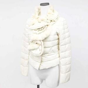  excellent *Ermanno Scervino L mano Scervino down jacket size 40* white pearl white mink use lady's outer 