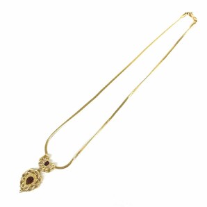 良好◆NINA RICCI ニナリッチ ネックレス◆ ゴールドカラー ビジュー ラインストーン レディース accessory アクセサリーの画像3