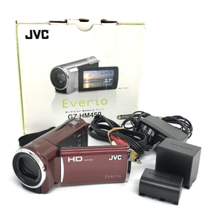 ジャンク品◆JVC 日本ビクター Everio ハイビジョンメモリームービー ビデオカメラ◆ GZ-HM450-R レッド