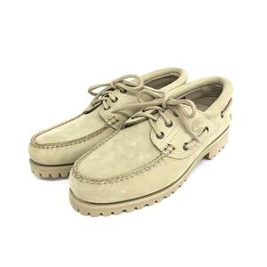 美品◆Timberland ティンバーランド 3アイクラシックラグ レザーシューズ 26◆A5p4Z ベージュ レザー メンズ 靴 シューズ shoes