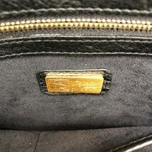 良好◆LEATHER JEWELS レザージュエルズ ハンドバッグ◆ ブラック オーストリッチ レディース bag 鞄_画像7