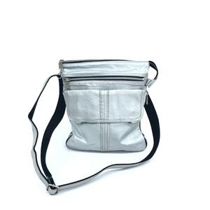 *COMME CA DU MODE MEN Comme Ca Du Mode Men shoulder bag * silver color leather Y2K Zip design men's diagonal ..bag bag 