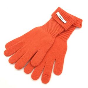 美品◆AMOMENTO アモーメント 手袋 ◆ オレンジ ニット フィンガーホールグローブ レディース 手袋 glove グローブ 服飾小物