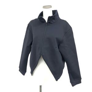  excellent *BALENCIAGA Balenciaga deformation design bonding jacket M size * navy lady's Zip up outer tops 