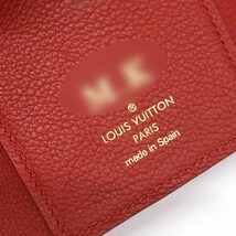 ◆LOUIS VUITTON ルイヴィトン ポルトフォイユ　ドゥブルVコンパクト モノグラム 三つ折り財布◆ レッド レザー レディース_画像8