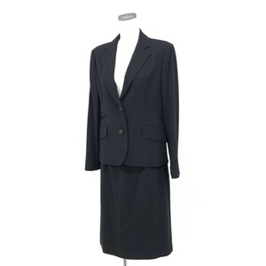 良好◆Aquascutum アクアスキュータム セットアップ サイズ13◆ ブラック ウール レディース ジャケット＆スカート スカートスーツ