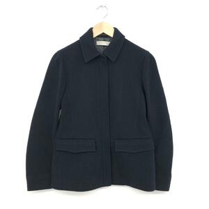 *miumiu MiuMiu jacket size 40* navy cashmere . lady's fly front outer old tag old Logo 