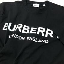 美品◆BURBERRY LONDON バーバリーロンドン 半袖カットソー Sサイズ◆ ブラック コットン100％ レディース ロゴプリント トップス Tシャツ_画像3