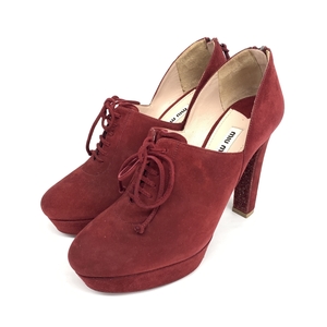  excellent *miumiu MiuMiu pumps 38* red suede lady's shoes shoes shoes