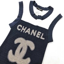 良好◆CHANEL シャネル タンクトップ サイズ34◆P40691K02967 ホワイト/ネイビー レディース ココマーク トップス リブニット ココマーク_画像4