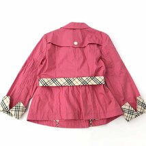 ◆BURBERRY LONDON バーバリーロンドン ショートトレンチコート キッズサイズ150A◆ ピンク キッズ アウター 子供服 女の子 ベルト付き_画像3