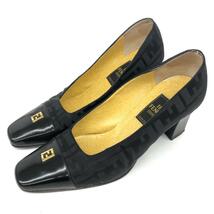 ◆FENDI フェンディ パンプス 38◆ ブラック レディース 靴 シューズ shoes_画像1