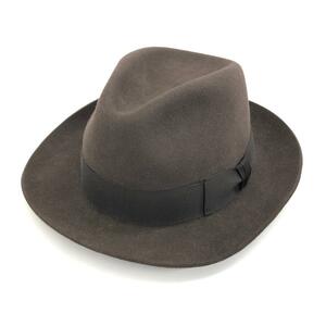 美品◆MAYSER マイザー ハット 57◆ ブラウン 毛（うさぎ）100％ メンズ 帽子 ハット hat 服飾小物