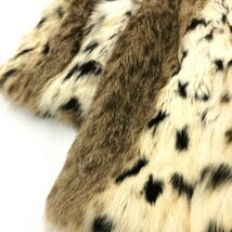 ◆レオパードキャット 毛皮 毛皮コート 山猫 Mサイズ ◆ ベージュ レディース 総柄 ロング 高級 ファー アウター_画像5