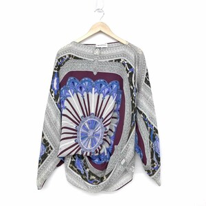  хороший *EMILIO PUCCI Emilio Pucci длинный рукав блуза размер I38* многоцветный шелк 100% женский tops общий рисунок Италия производства 