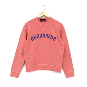 ◆Dsquared2 ディースクエアード スウェット Sサイズ◆ ピンク コットン メンズ ロゴプリント 製品染め トップス トレーナー