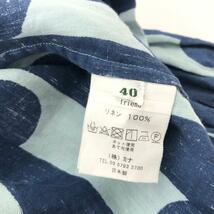 ◆mina perhonen Laundry ミナペルホネンランドリー 七分袖ブラウス 40◆ ブルー リネン 麻 レディース ストライプ ドット 水玉 トップス_画像5