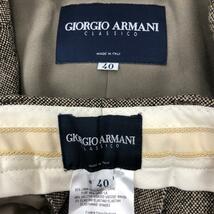 良好◆GIORGIO ARMANI ジョルジオアルマーニ パンツスーツ サイズ40◆ グレー/ブラウン レディース 上下セット CLASSICO イタリア製_画像7