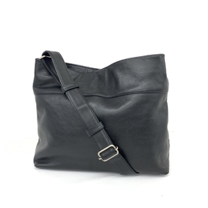 良好◆Margaret Hawell idea マーガレット・ハウエル アイデア ショルダーバッグ◆ ブラック レザー レディース 斜め掛け bag 鞄