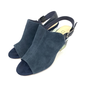 * Himiko Himiko back strap sandals 24.0* blue suede lady's shoes shoes shoes