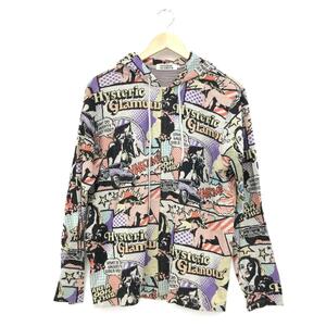 ◆HYSTERIC GLAMOUR ヒステリックグラマー ジップアップパーカー サイズL◆ マルチカラー メンズ トップス コットンニット 長袖