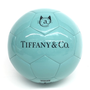 新品同様◆TIFFANY&Co. ティファニー×スポルディング 原宿キャットストリート店限定 サッカーボール 5号◆ ブルー ユニセックス